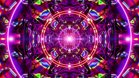 VJ Loop 4K Background of Abstract Psychedelic Geometric Patterns Stock Footage 240320020