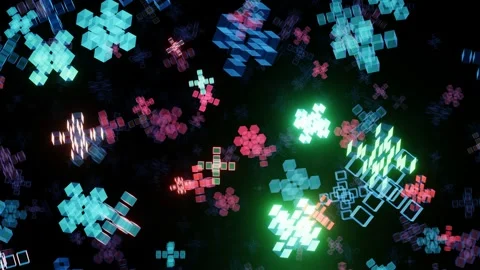 VJ Loop Abstract Background Flight of Wandering Figures. 스톡 동영상 163777240