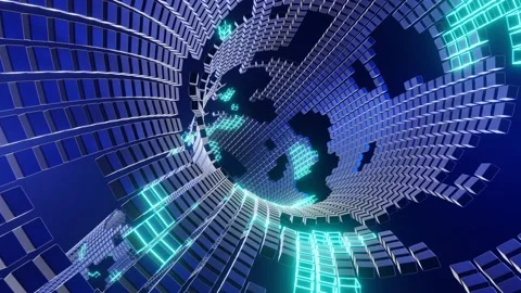 VJ Loop Abstract Infinity of Cubes. Stock Footage 166863469