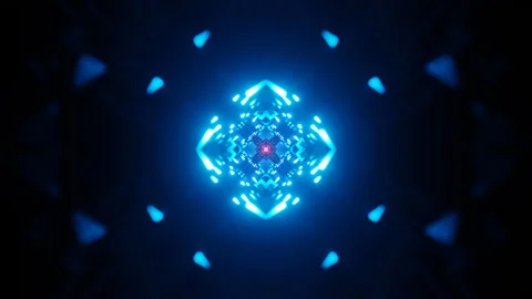 Vj loop. abstract motion background. 3D glowing blue mandala style. seamless 4K Vidéo 270532663