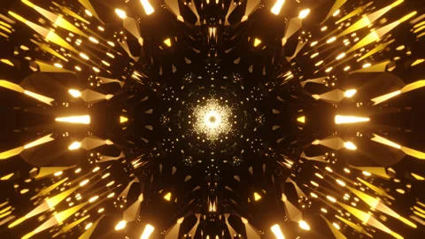 Vj loop. abstract motion background. 3D fractal yellow firework mandala style Vidéo 270533560