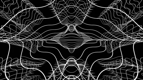 VJ Loop - Abstract organic black and white strings rotating hypnotically Stock-Footage 50024559