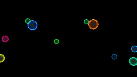 VJ Loop Abstract Pulsating Multicolored Glass Balls. 스톡 동영상 166863279