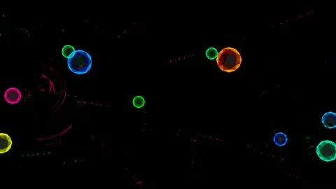 VJ Loop Abstract Pulsation Of Glass Multicolored Balls. Stock Footage 166863297