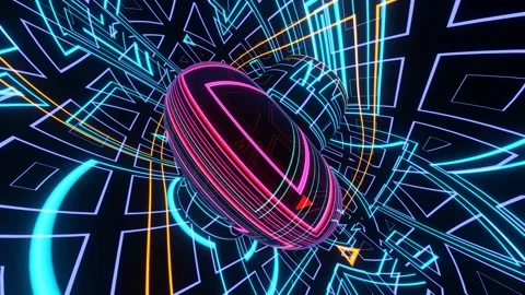 VJ loop Abstract rotating neon background. Stock Footage 167274026