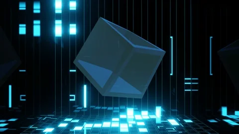 VJ Loop Abstract rotation of cubic geometry. Stock Footage 165182264