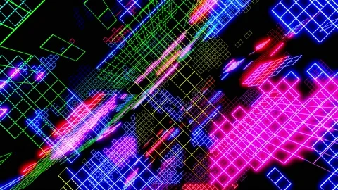 Vj loop abstract sci fi neon light backg... | Stock Video | Pond5