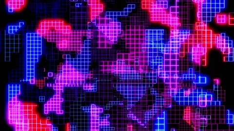Vj loop abstract sci fi neon light background. Animation neon glow run on Stock Footage 164931028