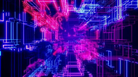 Vj loop abstract sci fi neon light backg... | Stock Video | Pond5