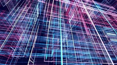 vj loop abstract sci-fi bg glow particle... | Stock Video | Pond5