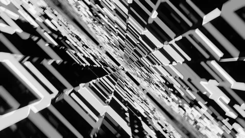 Vj loop abstract sci fi black and white ... | Stock Video | Pond5