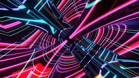 VJ loop Abstract surreal neon background flashing multicolored lights. Vídeo Stock 167274461