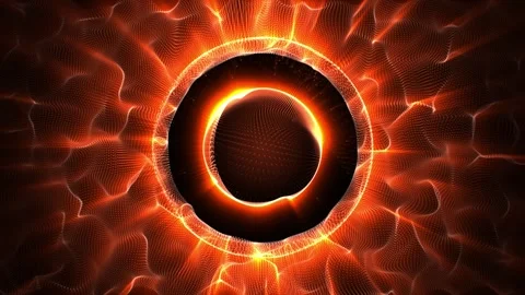 VJ loop animation with abstract hot sphere made of glowing particle waves Stock Footage 304155698