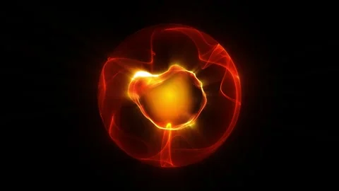 VJ loop animation with abstract hot sphere made of glowing particle waves o.. Stock Footage 317440576