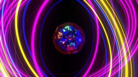 VJ loop Animation of Crystal Magic Ball Rotation. Stock Footage 167274567