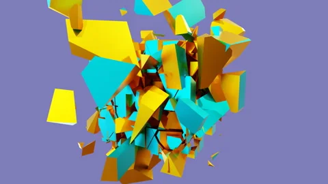VJ Loop animation of cube destruction. Stock Footage 160269499