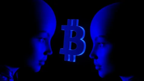 VJ Loop Animation a look at Bitcoin. 3D Render Video stock 168609075