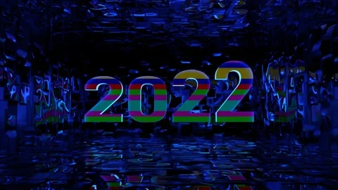 VJ Loop animation of the numbers of the New Year 2022. Stock Footage 167212922