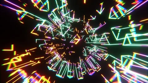 VJ Loop animation of Rotating prisms flashing neon Video stock 158968006