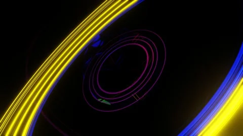VJ loop Animation of Rotation of Multicolored intersecting rings. Video stock 167273835