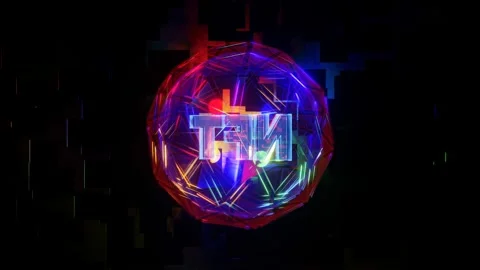 VJ loop Animation of the Rotation of the NFT Inscription in a crystal neon ball. Stock Footage 167274491