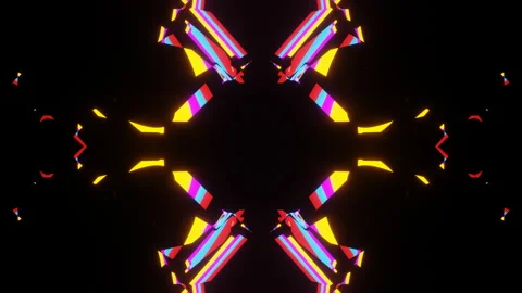 VJ Loop animation of shimmering neon tunnel, kaleidoscope Stock Footage 160269397