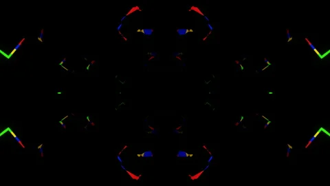 VJ Loop animation of shimmering neon tunnel, kaleidoscope Stock Footage 160315316