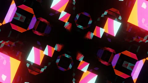 VJ Loop animation of shimmering neon tunnel, kaleidoscope Stock Footage 160525463