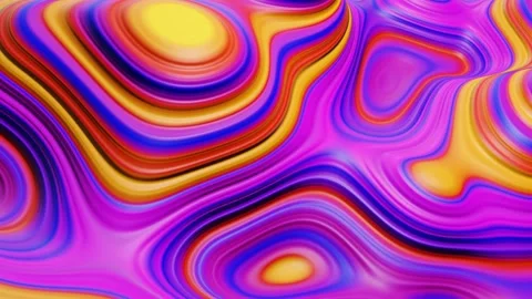 VJ Loop animation of smooth flow of oil colored waves Stock Footage 158967884