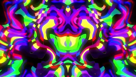 VJ Loop Art Background of Psychedelic Colorful Symmetrical Cubism Geometric Видео 339631152