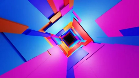 VJ Loop Background Abstract Bright Tunnel of Slabs. Stock Footage 163667175