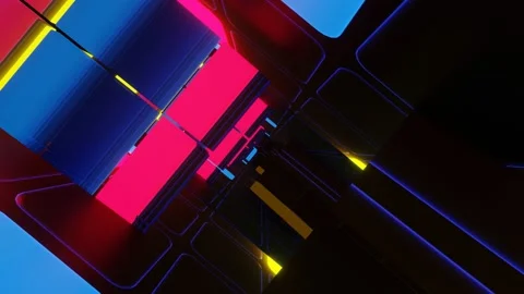 VJ Loop background Abstract flashing neon Tunnel. Video stock 163666649