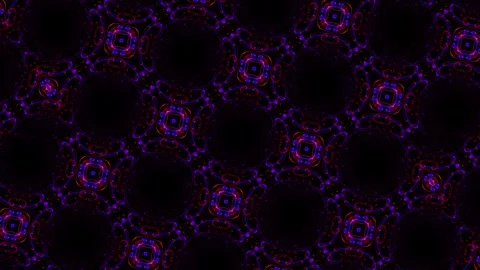 VJ loop background with psychedelic pattern of red and blue neon fractals Stock Footage 296621067