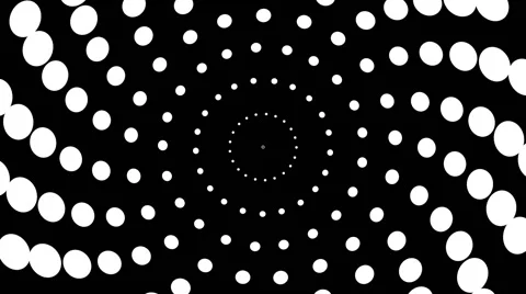 VJ Loop - Black and white shifting pinwheel of dots Stock Footage 40256820