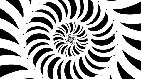 VJ Loop - Black and white elastic twisted bands tunnel Stock Footage 40256901