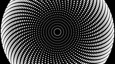 VJ Loop - Black and white twisting circle fragmented into rectangles Stock Footage 40257408