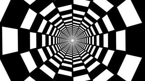 VJ Loop - Black and white tunnel of rotating rectangles Stock Footage 40257523