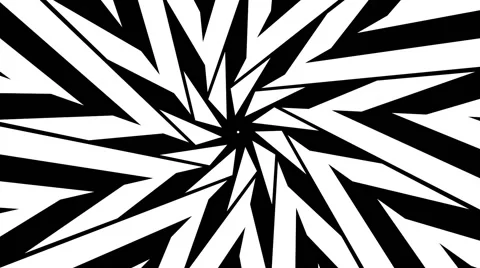 VJ Loop - Black and white star shape twisting and rotating Stock Footage 40257546