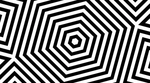 VJ Loop - Black and white lined squares rotating around hexagon Stock-Footage 40257562