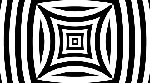 VJ Loop - Black and white pinched squares bulging squares with hypnotic lines Stock-Footage 40257799