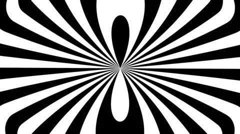 VJ Loop - Black and white spider symbol hypnotically sucked in to center Stock-Footage 50024482