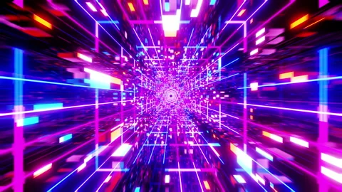 Vj Loop Blue Neon Disco Tunnel 003 스톡 동영상 167907972