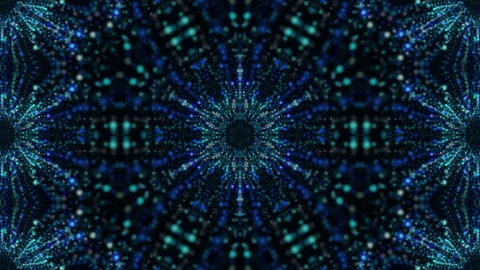 Vj Loop Blue Neon kaleidoscope. Seamless animation. Stock Footage 170231901