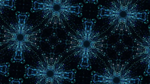 Vj Loop Blue Neon kaleidoscope. Seamless animation. Video stock 170232035