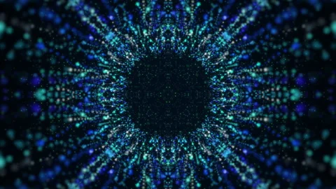 Vj Loop Blue Neon kaleidoscope. Seamless animation. Stock Footage 170232167