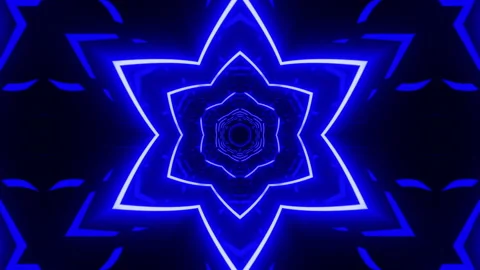 Vj Loop Blue Neon kaleidoscope. Seamless animation. Stock Footage 170235684