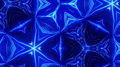 Vj Loop Blue Neon kaleidoscope. Seamless animation. Video stock 170236792