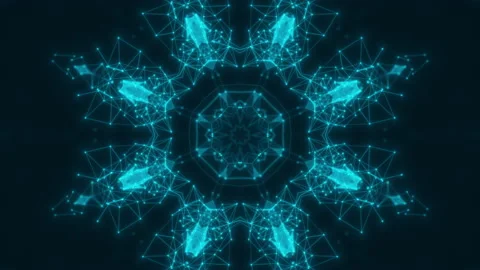Vj Loop Blue Neon kaleidoscope. Seamless animation. Stock Footage 170239290