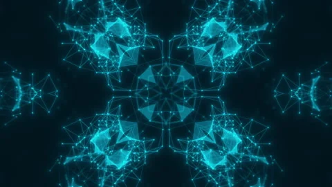 Vj Loop Blue Neon kaleidoscope. Seamless animation. Stock Footage 170239478
