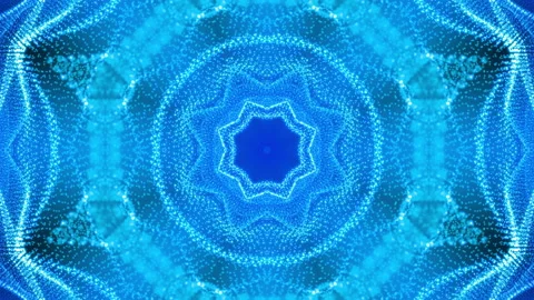 Vj Loop Blue Neon kaleidoscope. Seamless animation. Stock Footage 170239624